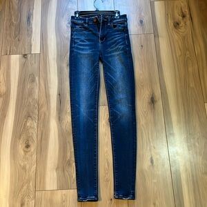 Blue stretchy skinny jeans
